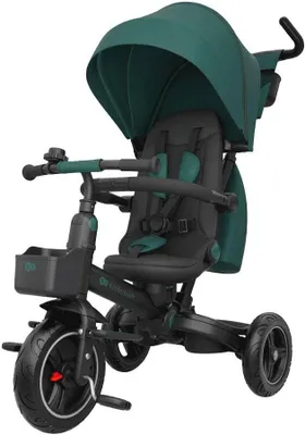 Immagine prodotto di Kinderkraft SPINSTEP 2 PLUS – Triciclo 6 in 1 con sedile girevole a 360°, schienale regolabile, capottina con protezione UPF50+, fino a 25 kg, passeggino e triciclo in un unico prodotto, verde