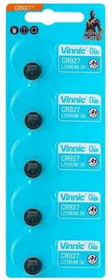 Obrázek produktu pro Knoflíková baterie lithiová CR927 3V /AG7/ 395 5PK BLISTER /Cena za 1 baterii/ VINNIC