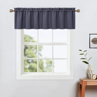 Kurze Vorhang-Paneele 2er-Set, 38x132 cm, Schwarz, Verdunkelnd