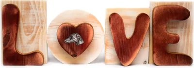 Zdjęcie produktu dla Kaukaski owczarek - drewniany napis "LOVE", dekoracja wnętrza z psem, urocza ozdoba na półkę marki Art-Dog