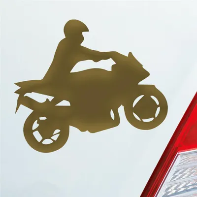 Produktbild von Auto Aufkleber Mopped Bike Moped Motorrad 10x8,5 cm Gold Sticker Heckscheibenaufkleber