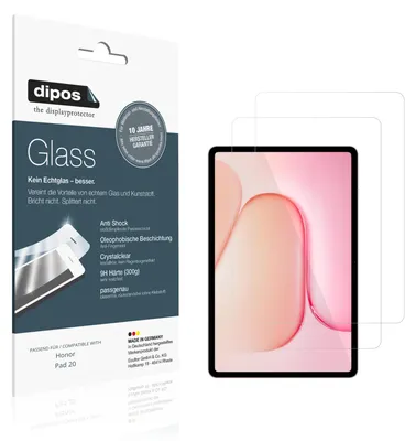 Produktbild von 2x Schutzfolie für Honor Pad 20 - Anti-Shock 9H Folie dipos Glass Kunststoffglas
