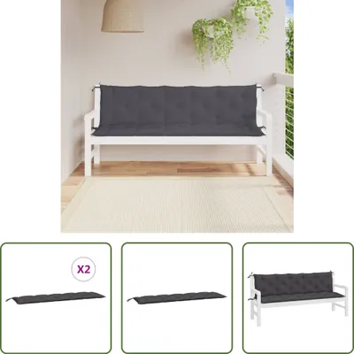 Immagine prodotto di The Living Store Cuscini per panca da giardino 2 pz. Antracite 180x50x7 cm Tessuto Oxford