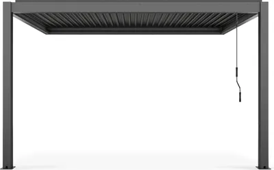 Image de Pergola bioclimatique adossée Aluminium 3 x 4 x 2.57 m - Oviala Oia