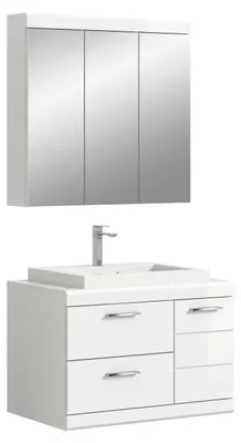 Productafbeelding van Badkamerset "Scout" (B/H/T: 80x191x50 cm) in hoogglanzwit en wit