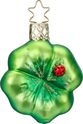Produktbild von Christbaumschmuck Glücksklee Glas 6.5cm grün, 1 Stück