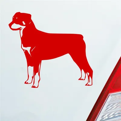 Produktbild von Auto Aufkleber Rottweiler Tier Hund Dog Animal 11x10 cm Rot Sticker Heckscheibenaufkleber