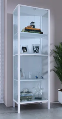 Produktbild von VCM Glasvitrine stehend Jensol XL – hohe Standvitrine mit ESG-Sicherheitsglas, Glasfront & Seitenteile, moderner Vitrinenschrank, ca. 178 x 60 x 35 cm