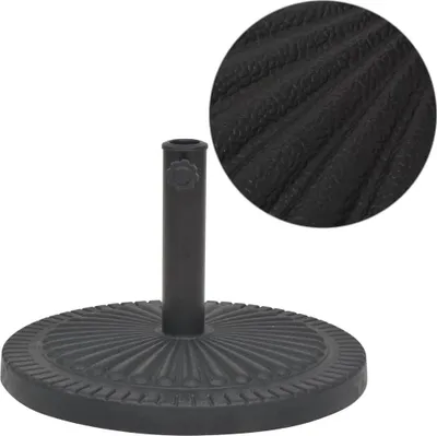Zdjęcie produktu dla The Living Store Stojak na parasol z żywicy okrągły czarny 29 kg