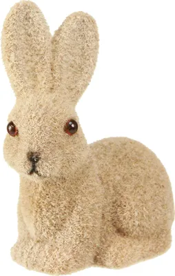 Produktbild von Deko Hasen Beflockt Braun Sitzend Ostern Frühling 10cm 6 St