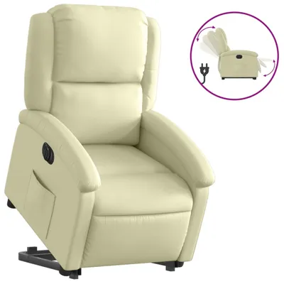 Produktbild von Relaxsessel mit Aufstehhilfe Elektrisch Creme Echtleder