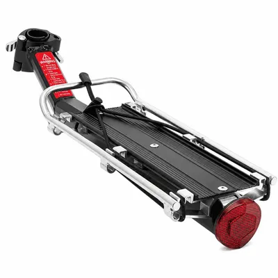 Produktbild von MidGard Fahrrad Gepäckträger für Sattelstütze aus Aluminiumlegierung, mit Reflektor- verstellbar für 24 - 29 Zoll Fahrräder, belastbar bis maximal 9 kg