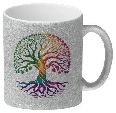 Produktbild von Lebensbaum Glitzer-Kaffeebecher