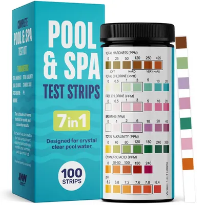 Immagine prodotto di Solidchoice - Strisce reattive per test dell'acqua della piscina, 7 in 1 - Test rapidi e precisi dell'acqua (100 pezzi)