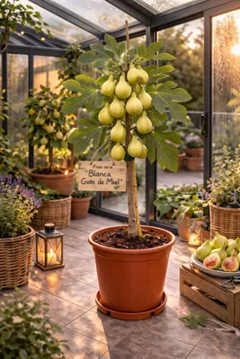 Produktbild von Ficus carica ‘Blanca Gota de Miel’ – 70–100 cm Honig-Feigenbaum, winterhart & ideal für Kübel und Garten