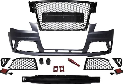 Produktbild von Sport Stoßstange vorne +Wabengrill Schwarz Hochglanz passend Audi A4 B8 08-12 nicht RS4