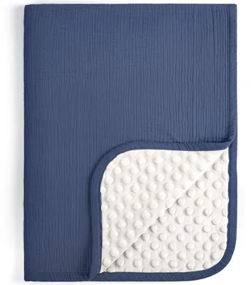 Productafbeelding van Baby Dekentje - Zachte Muslin en Dotted Fleece
