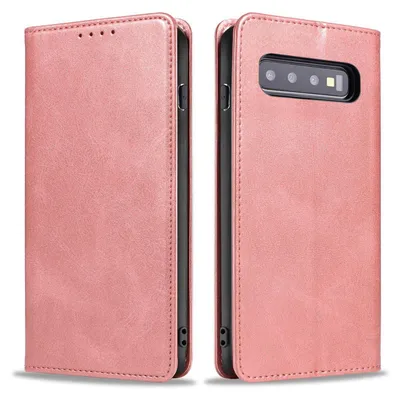 Produktbild von Handyhülle für Samsung Galaxy S10 Kunstleder Flip Cover Hülle Klapphülle Case Kartenfach Farbe: Rosa