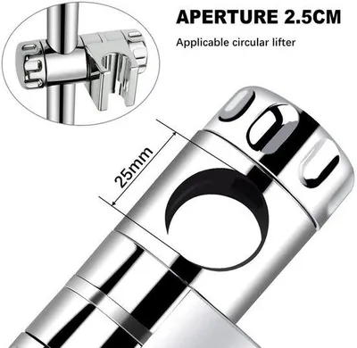 Produktbild von Verstellbarer Duschkopfhalter für 25 mm Duschstange, Silber, Kunststoff, 360° drehbar