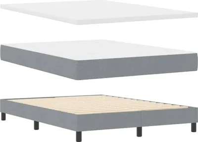 Zdjęcie produktu dla Łóżko Tapicerowane 160x200 Szare z Materacem z Pojemnikiem do Sypialni