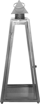 Rivanto® Laterne Pyramide L 21 x 21 x 55 cm, aus Eisen, Grablicht, Windlicht mit Transporthenkel, Gartenlaterne, Terrasse & Balkon