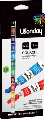 Immagine prodotto di Wonday APN400092 Wonday colore a guazzo 12 ml, colori assortiti, confezione da 5