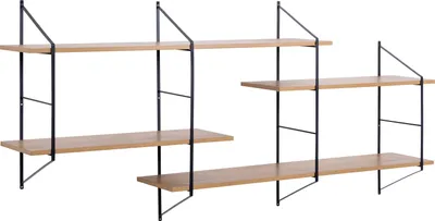 Obrázek produktu pro Hängeregal >Belfast< in Wildeiche, MDF, Stahl - 191x79x25,5cm (BxHxT)