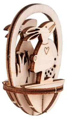 Produktbild von 20 Stück Holz-Osterdekoration, natur, 4 x 6 cm Eier