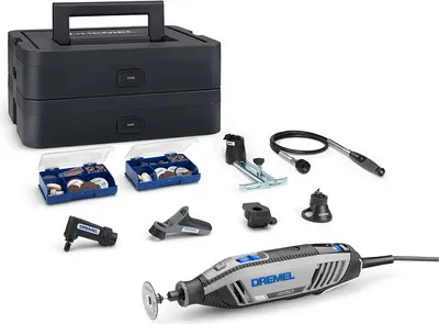 Produktbild von DREMEL® 4250, kabelgebundenes Multitool, 128 Zubehöre, 6 Vorsatzgeräte