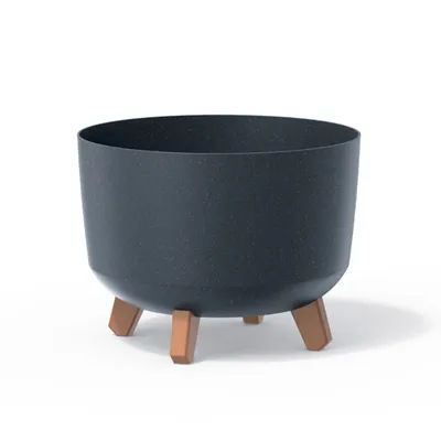 Image de Pot de fleur 28,5cm GRACIA ECO WOOD DGRL300W-S433W anthracite plastique PROSPERPLAST