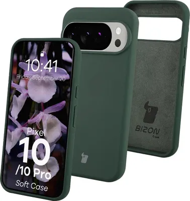 Produktbild von Silikon Handyhülle für Google Pixel 10 / 10 Pro, Bizon Soft Case, Dunkelgrün