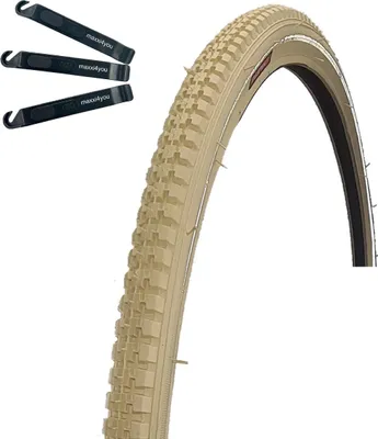 Produktbild von 1 x Rexway "Legend" Pannenschutz Fahrradreifen Creme mit Reflex 40-635 (28 x 1 1/2) inkl. maxxi4you Reifenheber