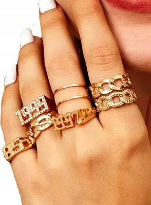 Produktbild von Ring-Set - Metall Ringe in Antik Gold - Klassischer Stil - Breite 16-17 mm