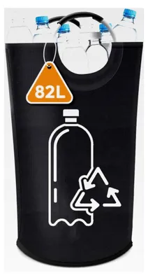 Produktbild von Pfandflaschen Sammelbehälter 82L, Faltbarer Flaschensammler mit Tragetasche aus 600D Oxford Stoff, Aufbewahrung für Glasflaschen