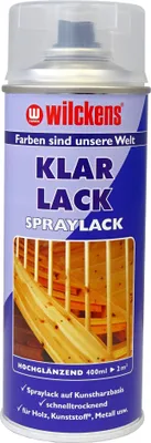 Obrázek produktu pro Bezbarvý lak ve vysokém lesku ve spreji WILCKENS Klarlack Hochglanz Lackspray 400 ml