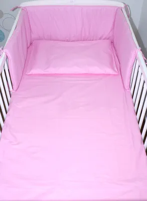 Produktbild von Primawela Baby Bettset - 6 teiliges Set mit Chiffon Himmel Bettwäsche Nestchen 17. Rosa
