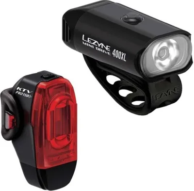 Obrázok produktu pre Lezyne Mini Drive 400XL/KTV Drive Pro+ Pair Black/Black Front 400 lm / Rear 75 lm Zadný Cyklistické svetlo