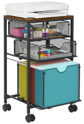 Image de Elzusha - Armoire mobile d'archivage avec 3 tiroirs, idéale pour le bureau et la maison