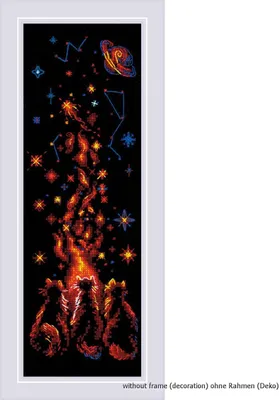 Produktbild von Riolis Kreuzstich Set "Nachtzauber", Zahlmuster, 10x30cm