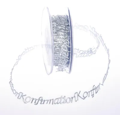 Produktbild von Selbstklebende Bordüre "Konfirmation" Silber - 15mm - 10m -