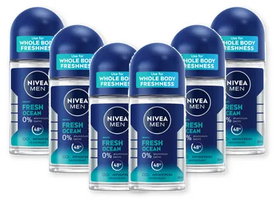 Produktbild von NIVEA Men Deodorant Fresh Ocean Deo Roll-On 6 x 50ml
