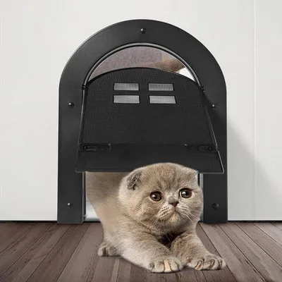 Produktbild von Kattendeur Binnendeur - 2-Weg-Sicherheit für Katzen bis 20 Pfund und kleine Hunde (Schwarz)