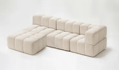 Zdjęcie produktu dla Nowoczesny Narożnik Modułowy Do Salonu Pikowana Rogówka Clixi 282 Cm Lewy