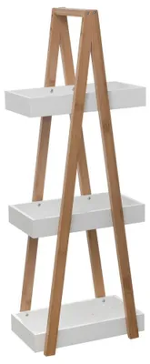 Produktbild von 5five Simply Smart Regal Natureo mit 3 Ebenen, Etagere, Bambus, MDF, Weiß, 82 cm, 160851