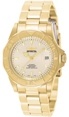Obrázok produktu pre Invicta Pro Diver 9010 Dámske Hodinky - Automatický Pohyb - Nerezová Oceľ so Zlatým Ciferníkom - 40 mm