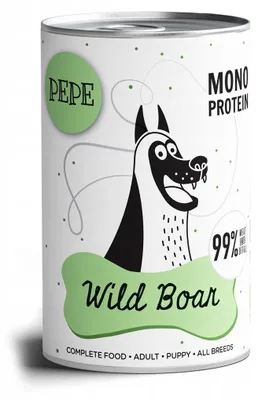 Zdjęcie produktu dla Karma morka dla psa Paka Zwierzaka Pepe Wild Boar 99% dziczyzna 400g