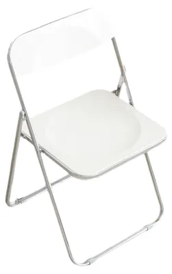 Image de Chaise pliante en acrylique avec dossier, design moderne