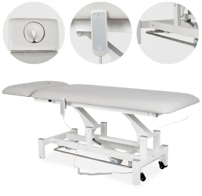 Produktbild von Habys Fortis 2 Ergo | Elektrische Behandlungsliege Therapieliege Massageliege | 2-Segmente | Handfernbedienung Steuerrahmen | 192 x 68 cm