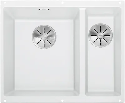 Produktbild von BLANCO SUBLINE 340/160-U Unterbauspüle / SILGRANIT / Weiß / Hauptbecken links / Stopfen