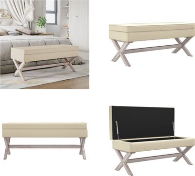 vidaXL Stolička s úložným priestorom béžová 110x45x49 cm ľan - Stolička s úložným priestorom - Úložný priestor - Podnožka